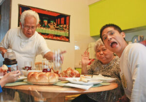 Dinner with Mom and Dad.