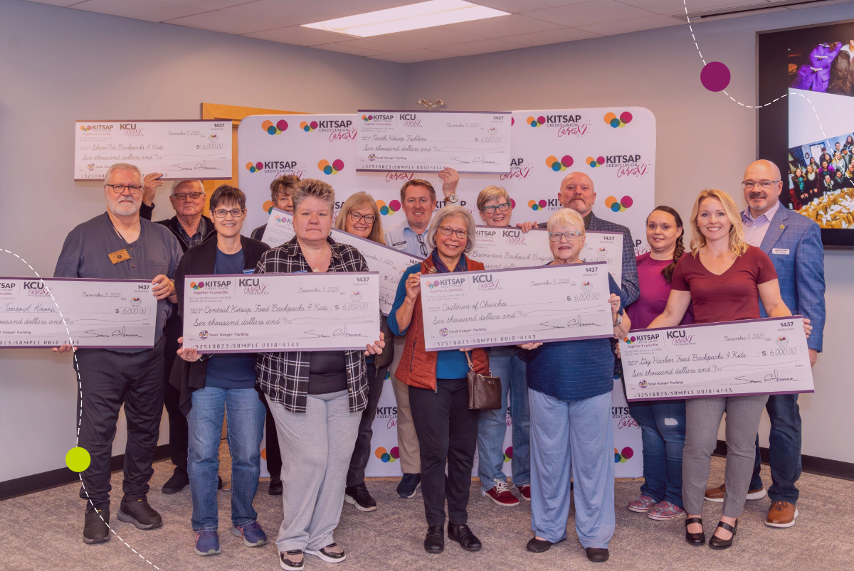 Backpack Feeding Organizations Holding up Donation Checks